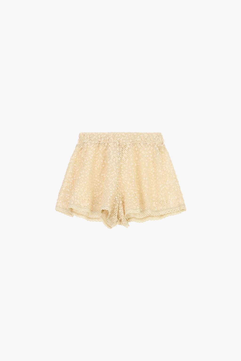 Shorts in pizzo con taglio ampio e vita elasticizzata