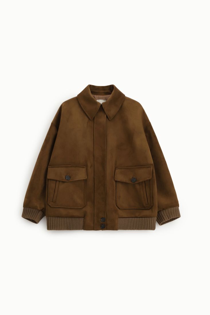 Cappotto corto con zip e grandi tasche