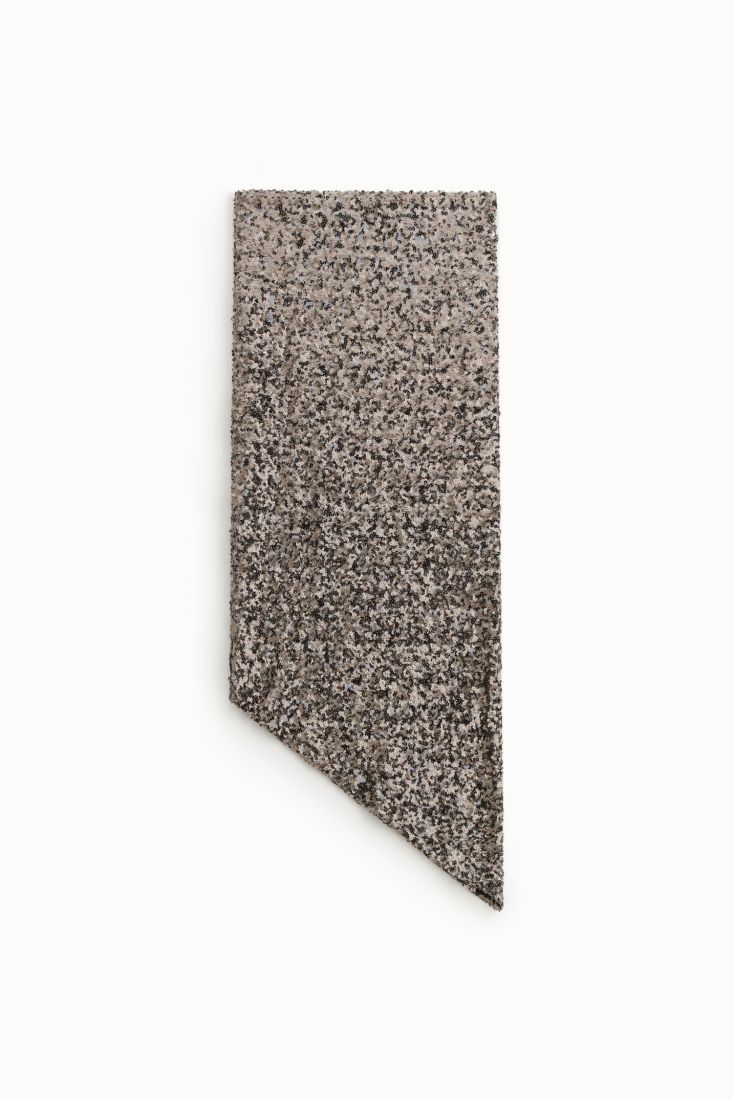 Gonna midi paillettes con spacco asimmetrico