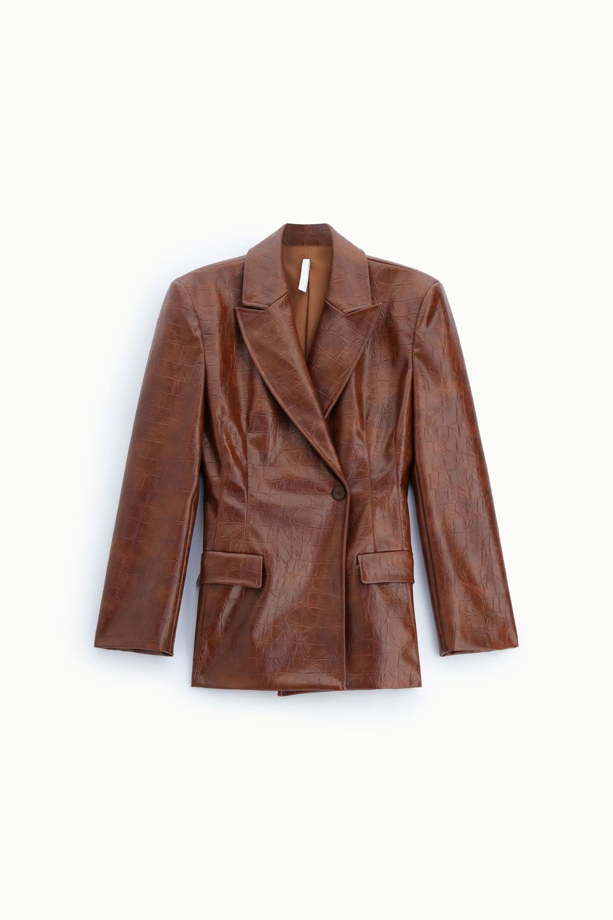 Blazer monopetto in similpelle effetto coccodrillo