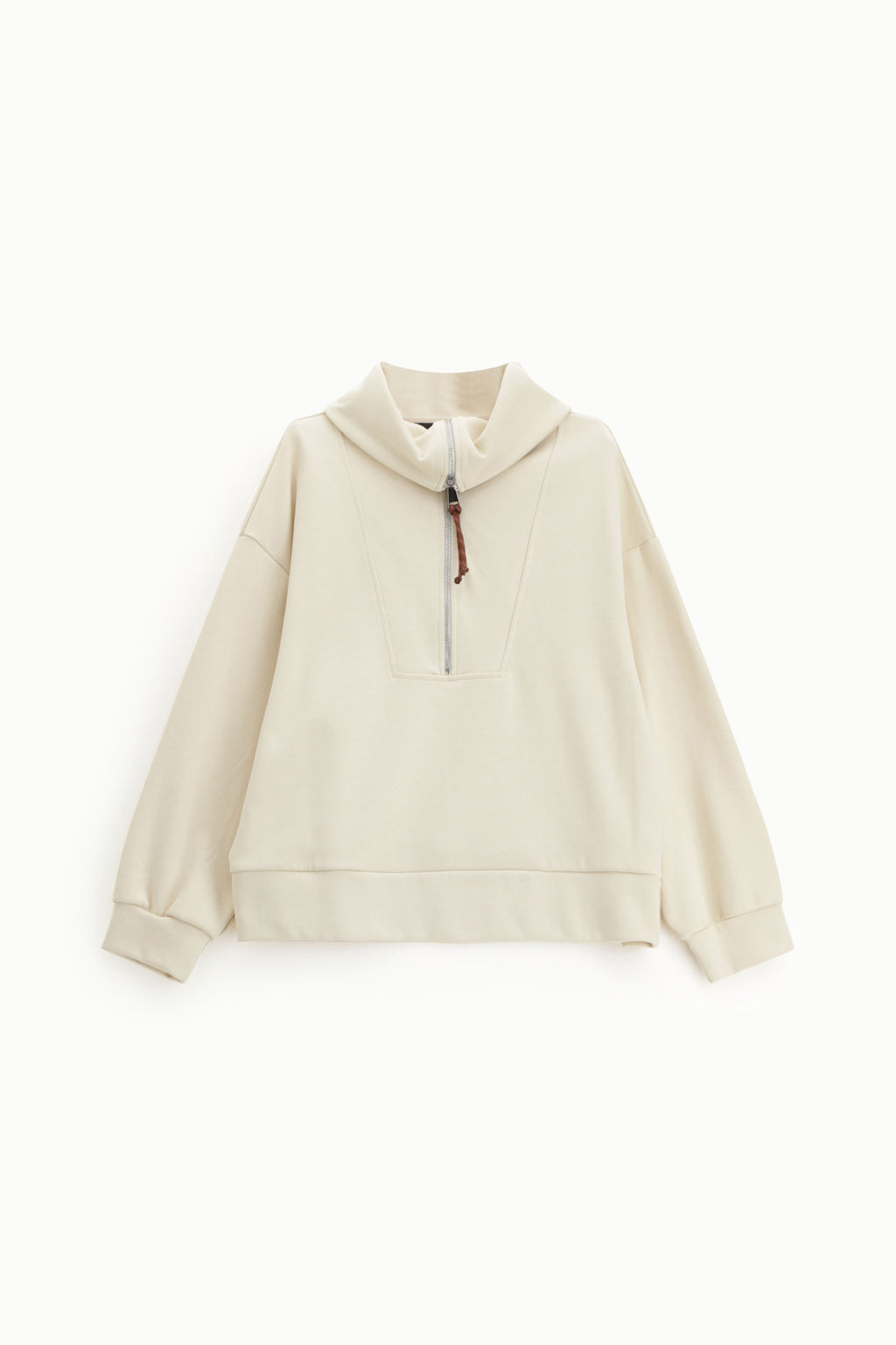 Felpa zip collo polo maniche lunghe
