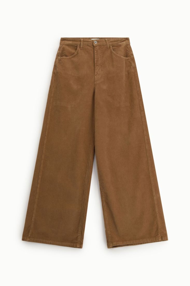 Pantaloni palazzo vita alta con tasche