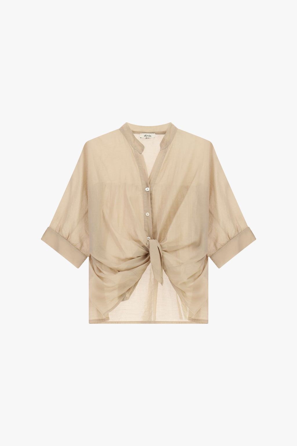 Camicia corta con nodo frontale e maniche ampie