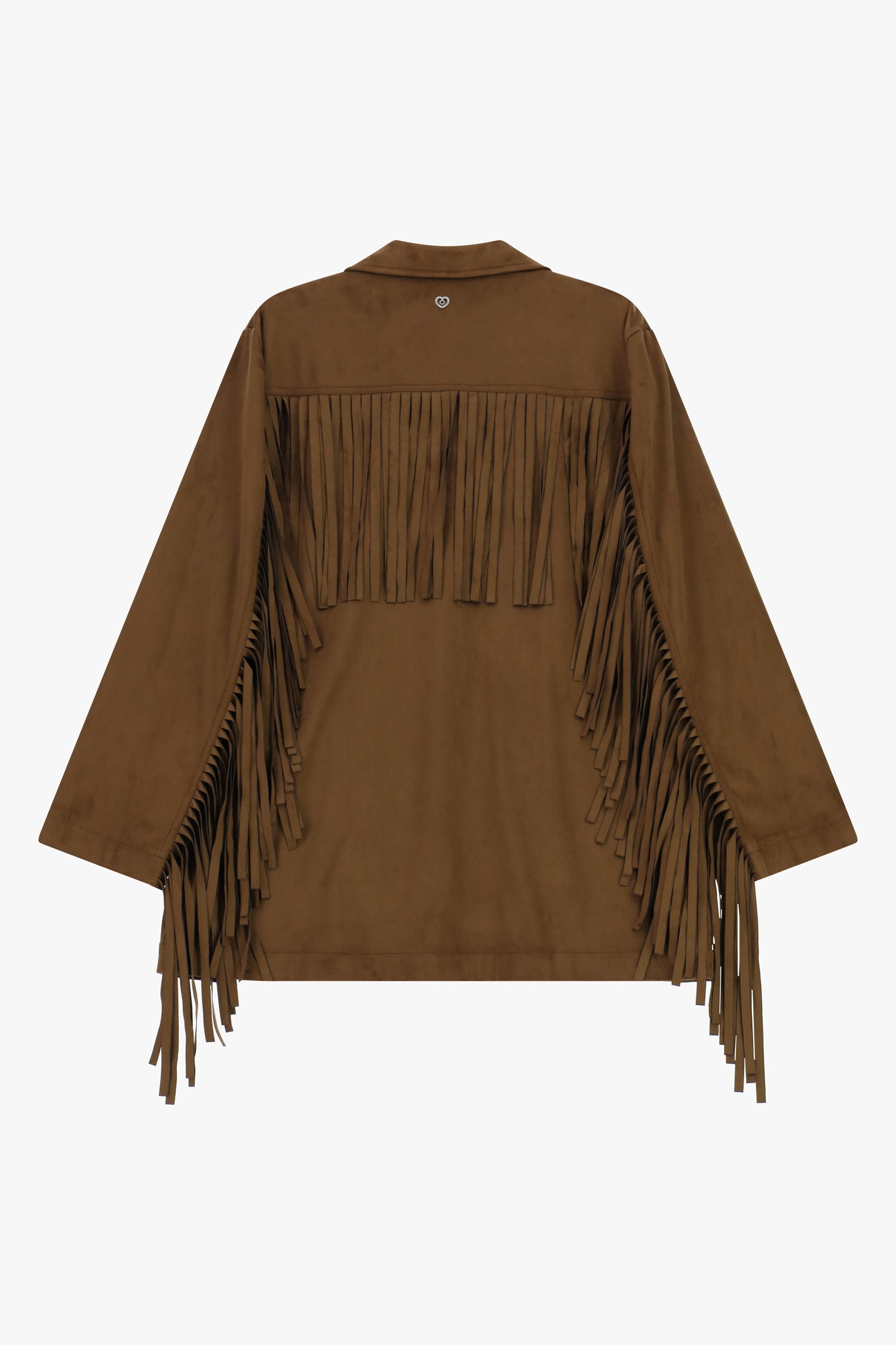 Giacca con frange oversize e tasche frontali