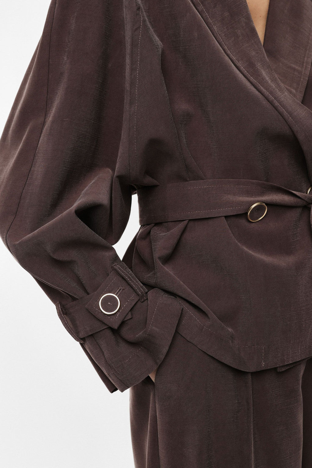 Blazer doppio petto con cintura annodata