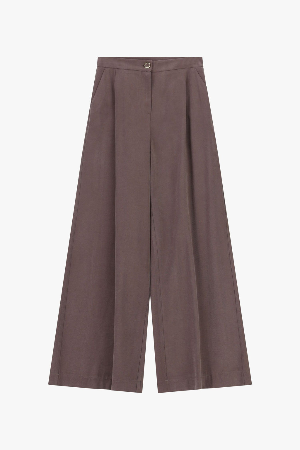 Pantaloni palazzo a vita alta con pinces