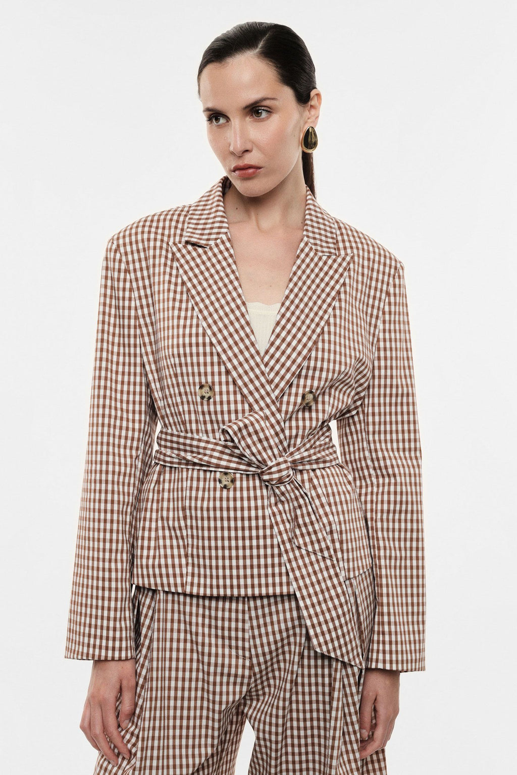 Coordinato blazer doppiopetto e pantalone a quadri