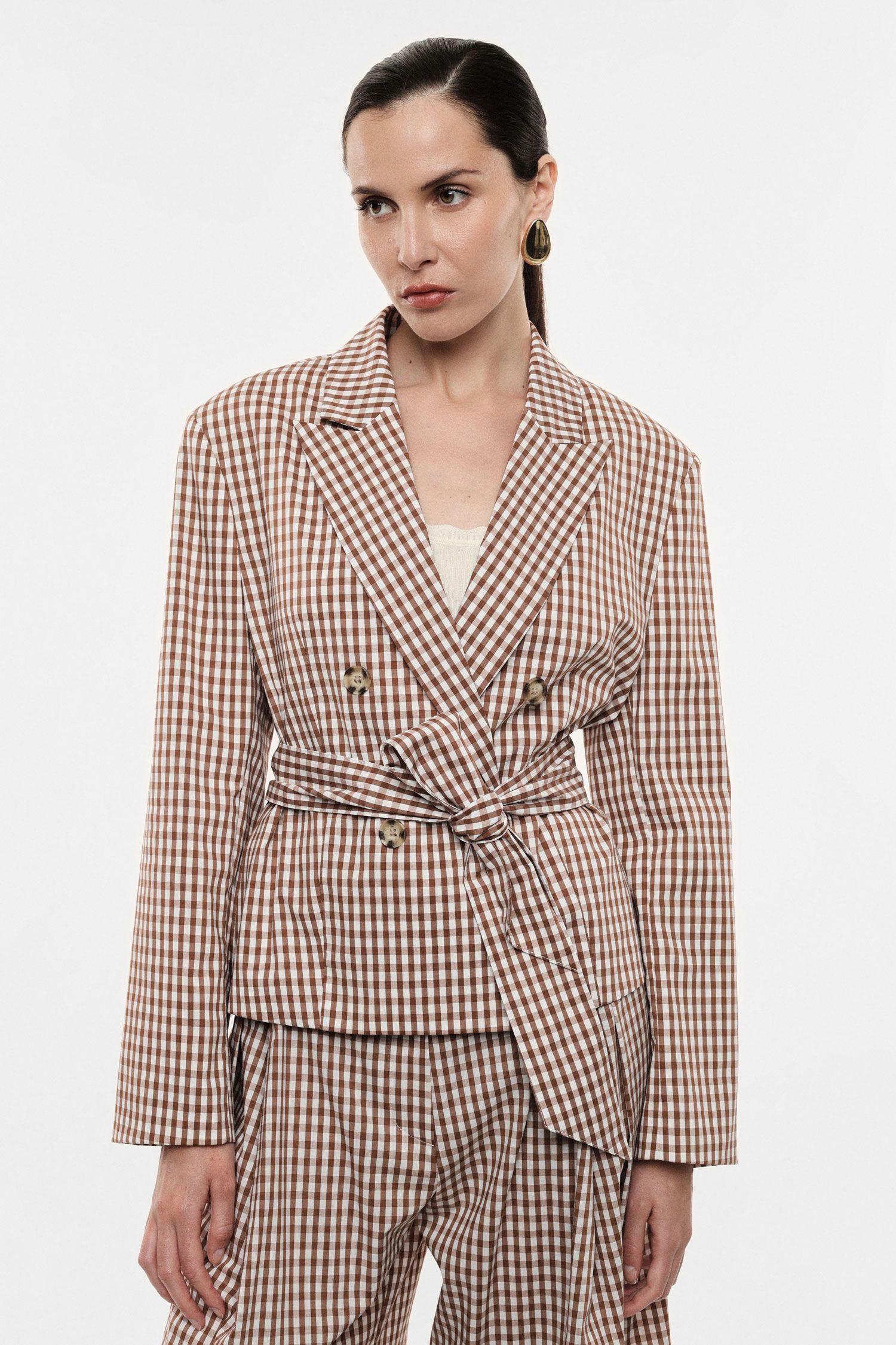 Coordinato blazer doppiopetto e pantalone a quadri