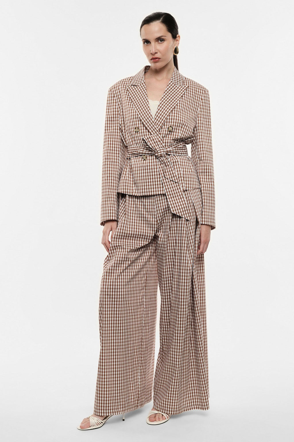 Coordinato blazer doppiopetto e pantalone a quadri