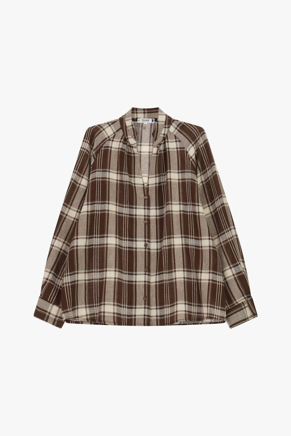 Camicia a quadri con maniche lunghe e collo classico