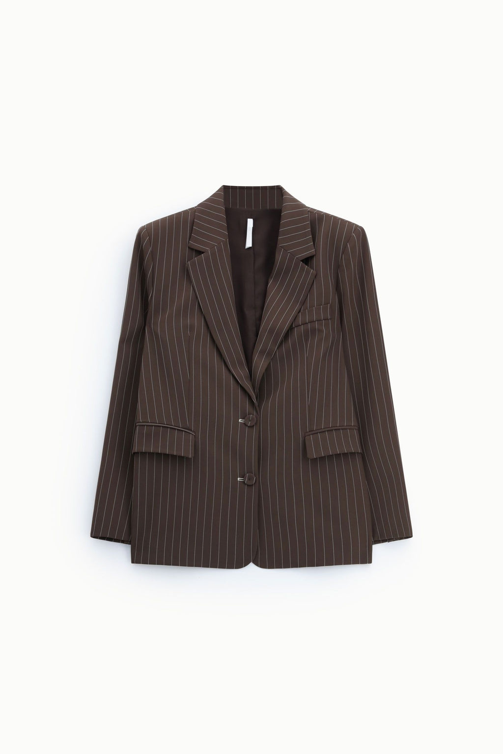 Blazer gessato regular-fit con tasche a filetto
