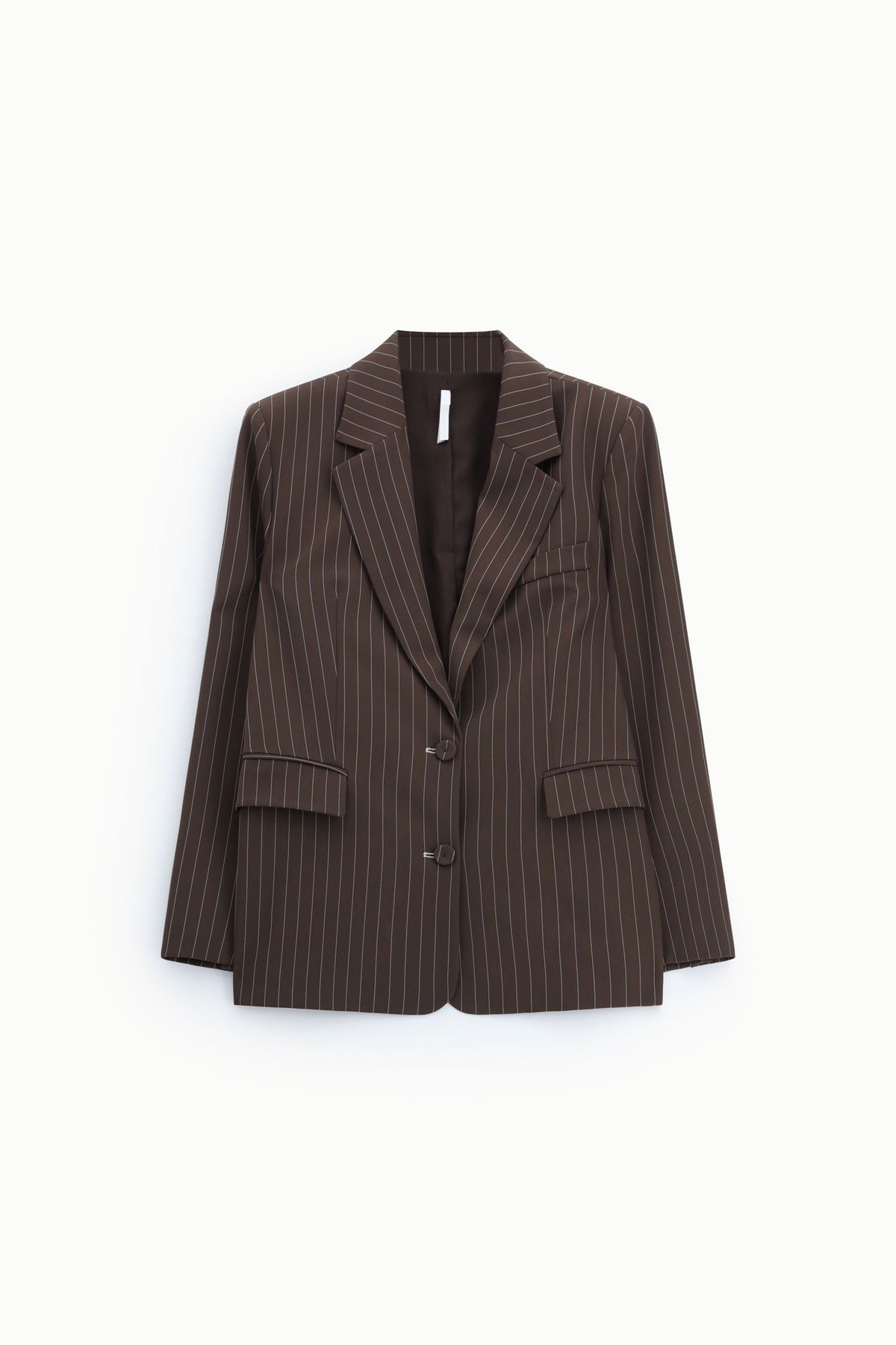 Blazer gessato regular-fit con tasche a filetto