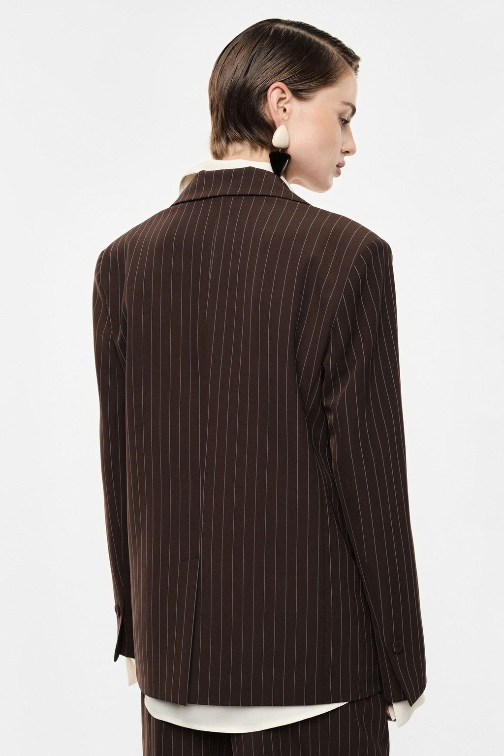Blazer gessato regular-fit con tasche a filetto