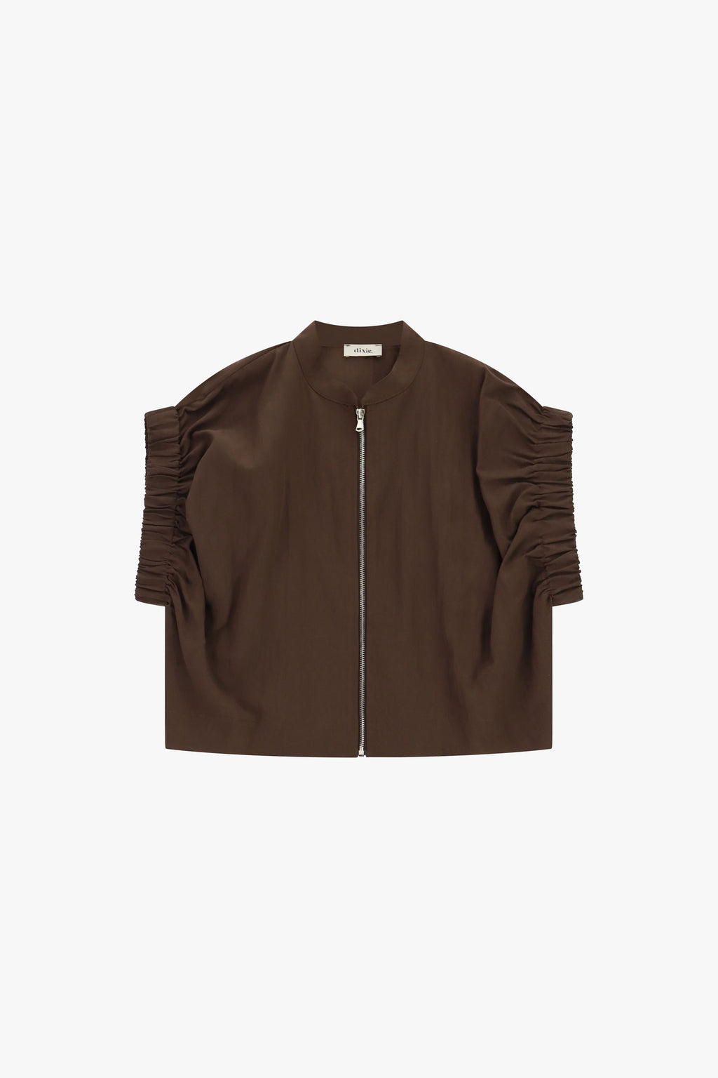 Bomber jacket corta con maniche arricciate