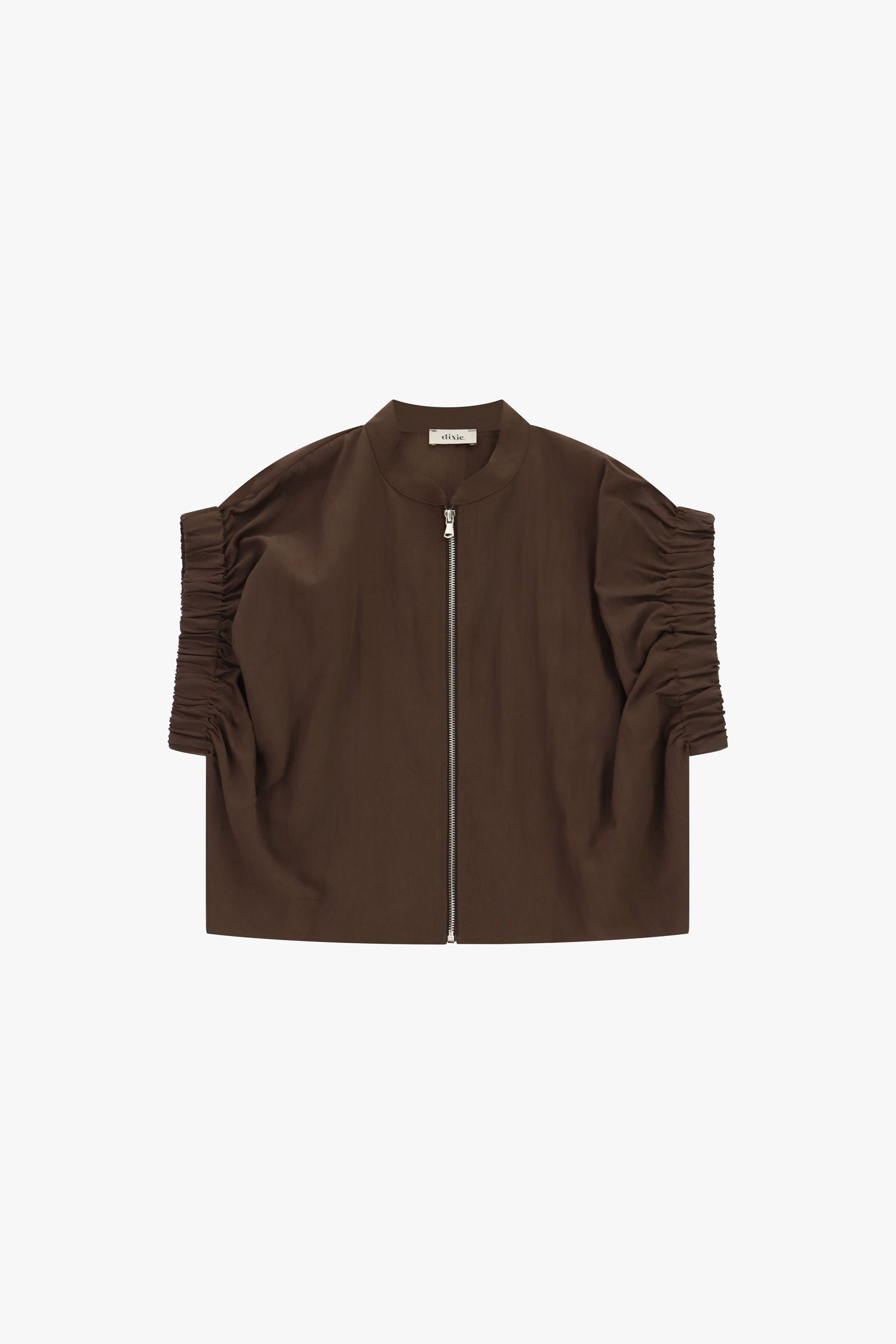Bomber jacket corta con maniche arricciate