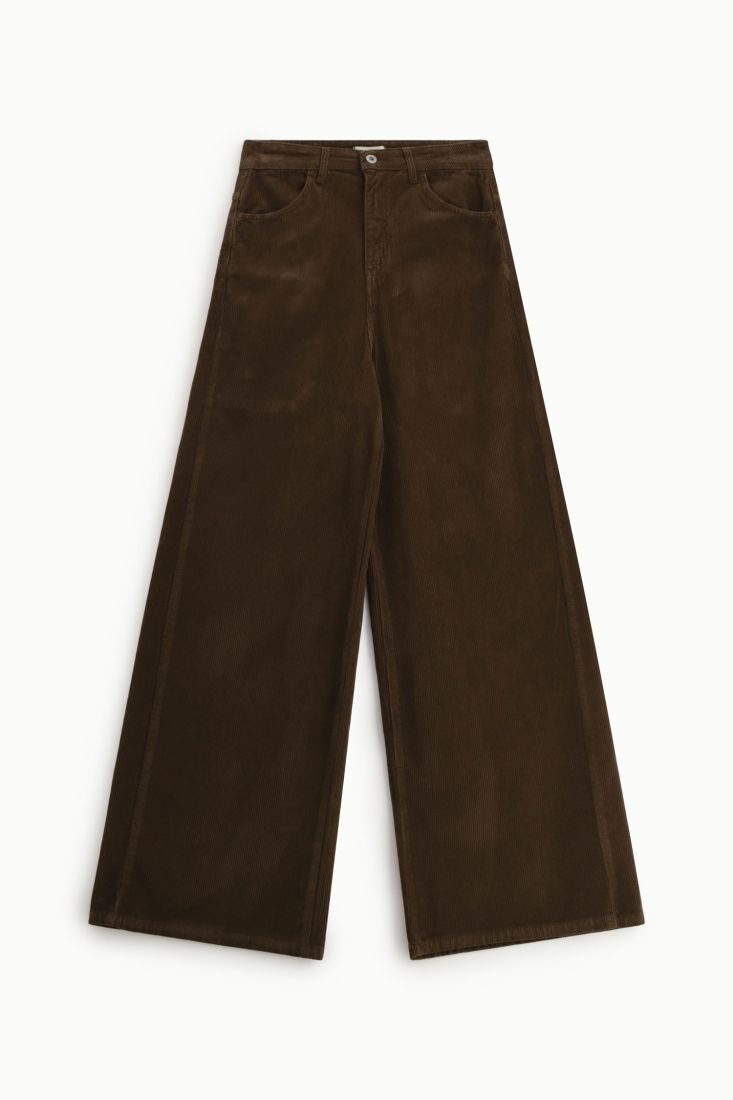 Pantaloni palazzo vita alta con tasche