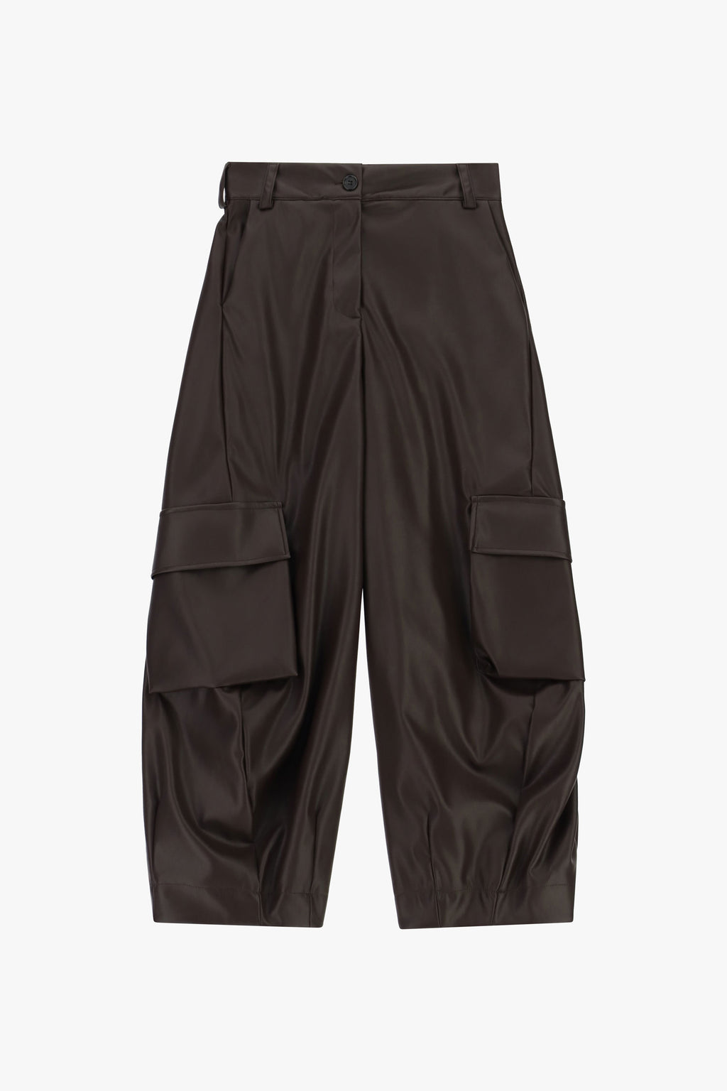 Pantalone cargo similpelle