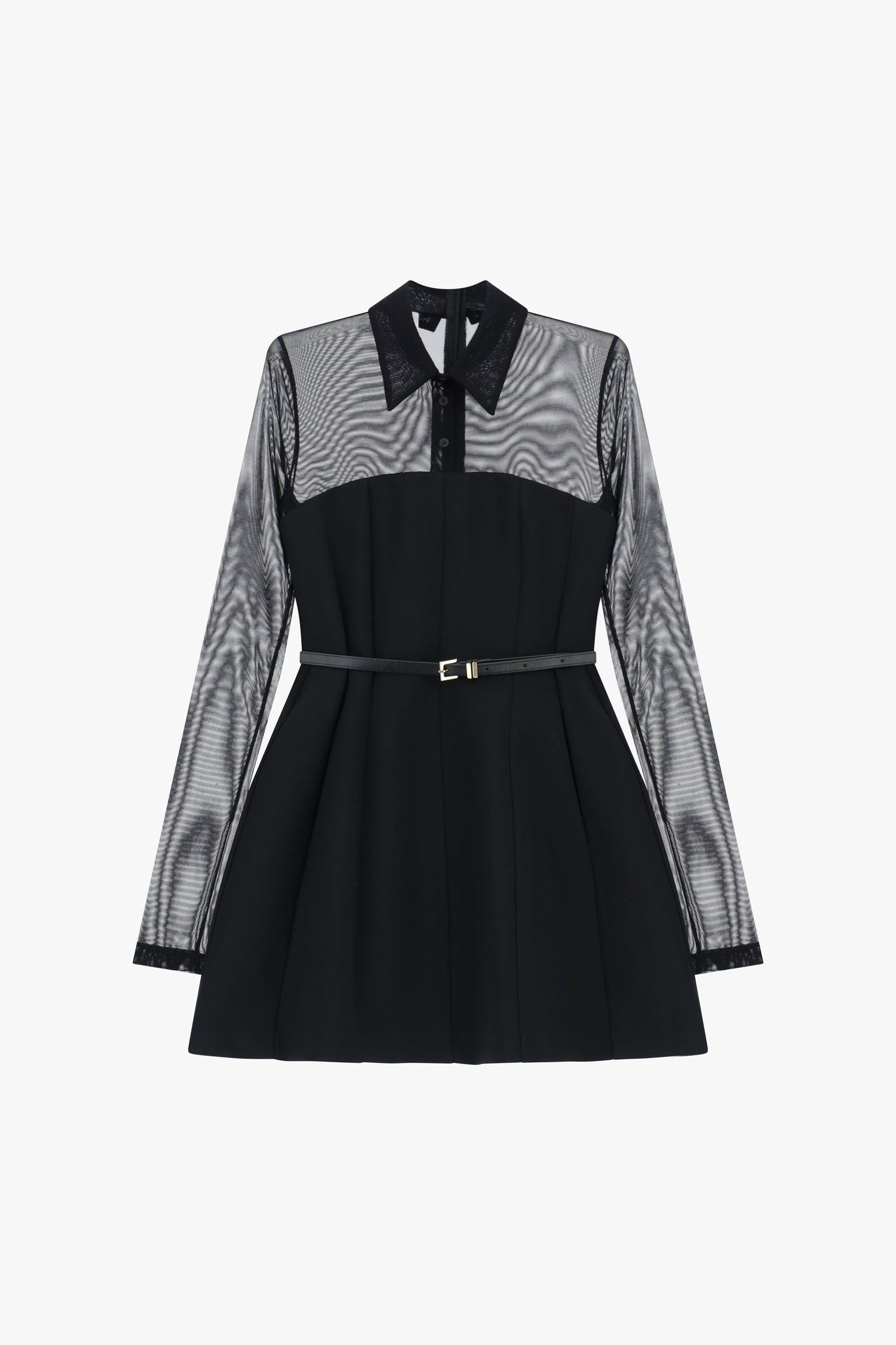 Abito corto manica trasparente