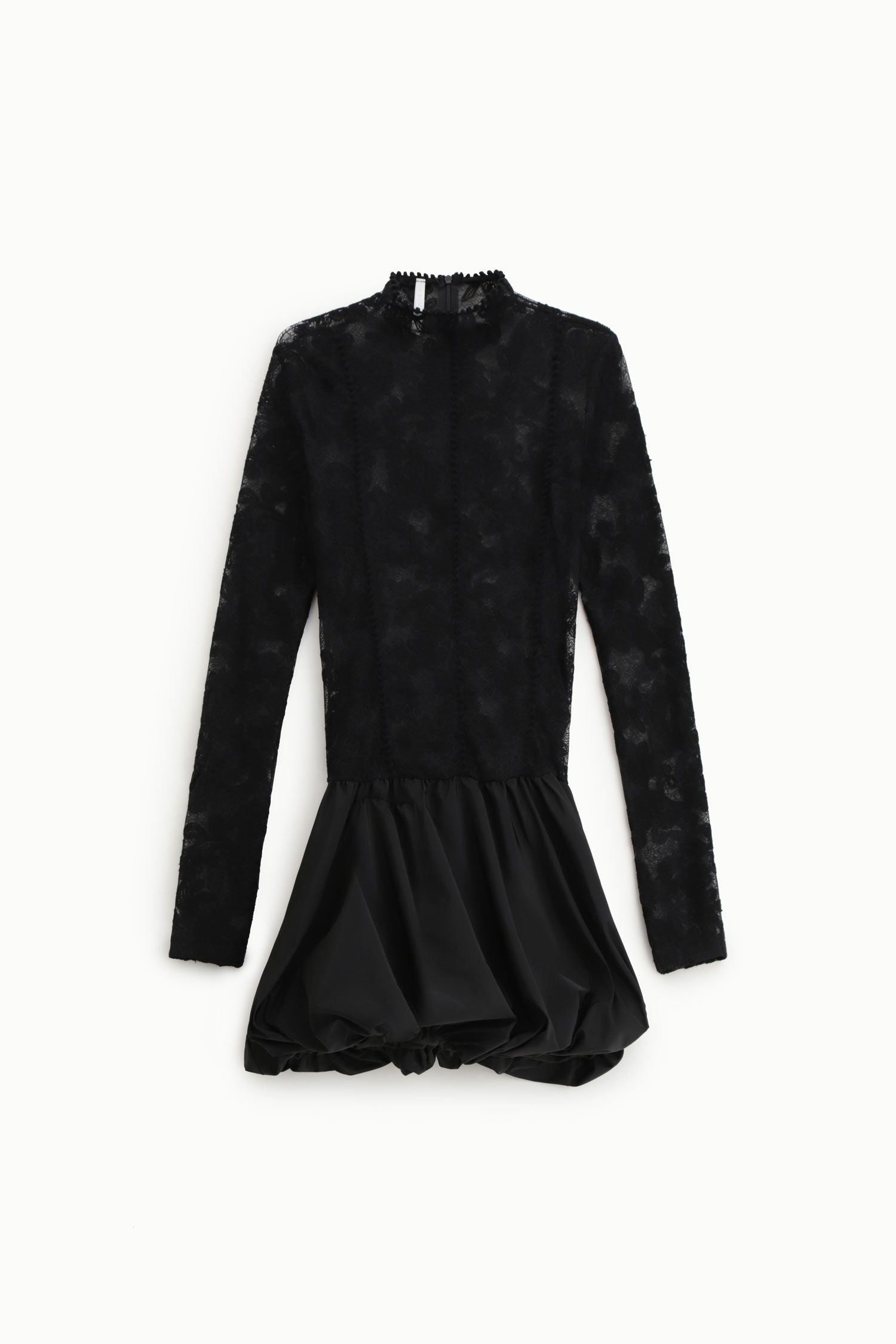 Abito corto tulle ricamato e gonna ballon