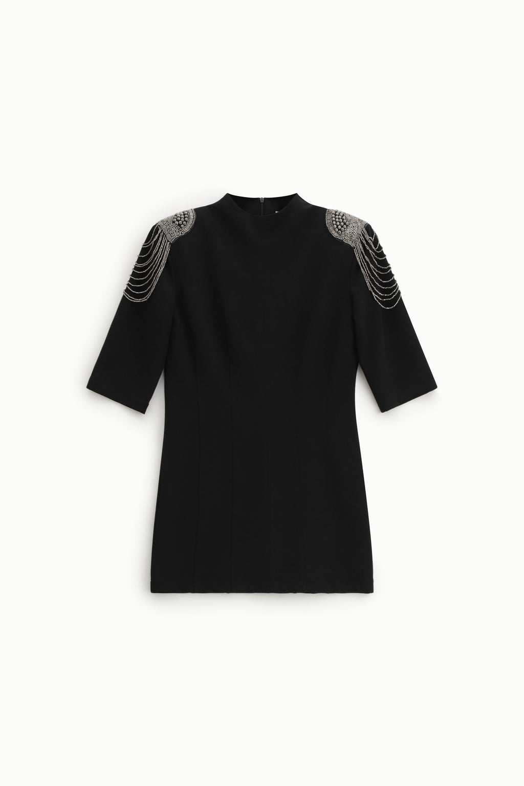 Abito corto con spalline gioiello applicate