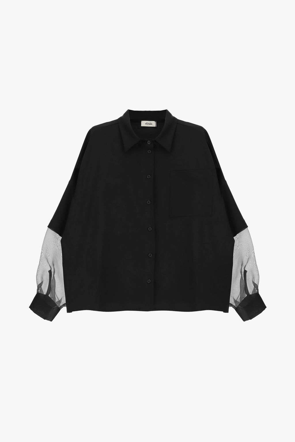 Camicia over con maniche trasparenti e tasca
