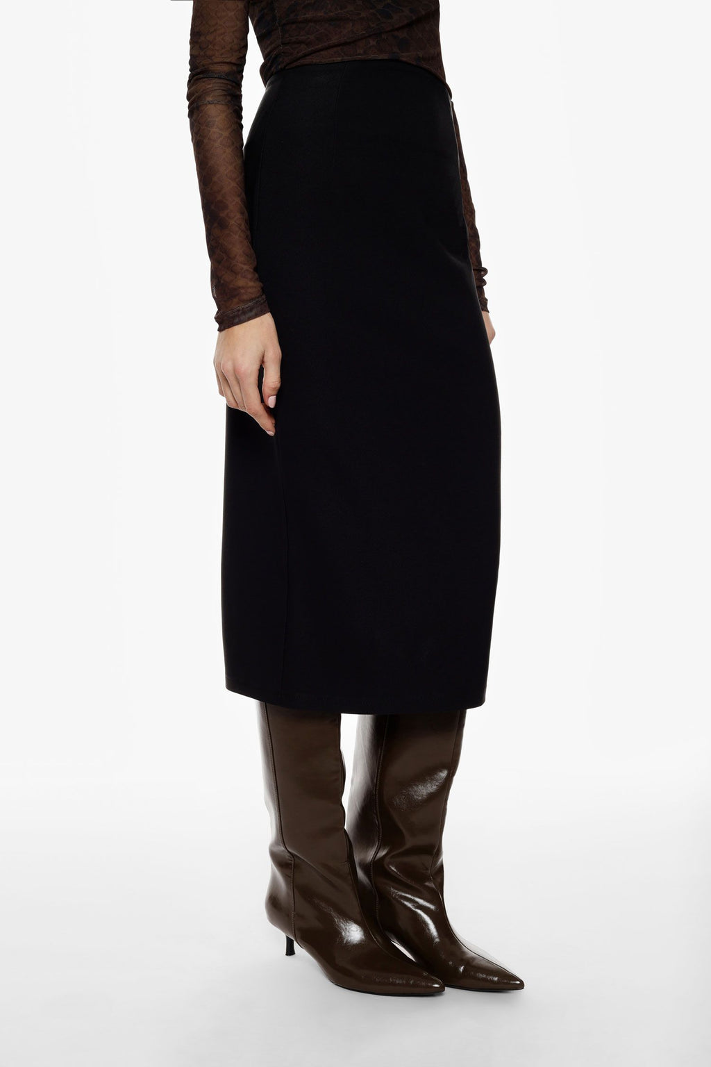 Gonna midi a tubino con spacco posteriore