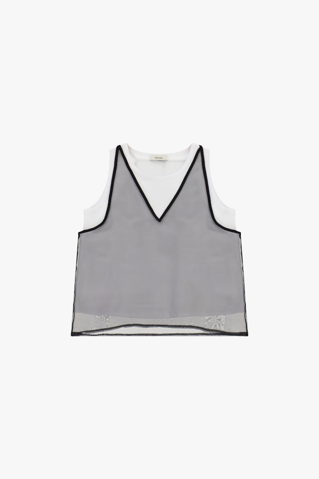 Top senza maniche con bordo a contrasto