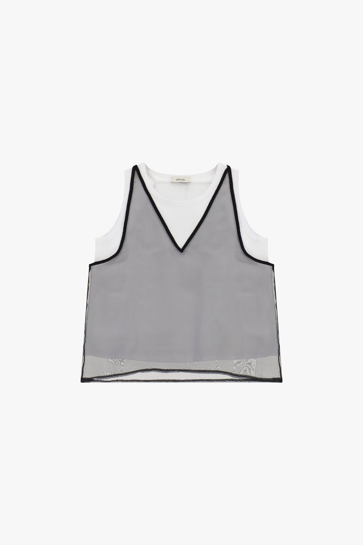 Top senza maniche con bordo a contrasto