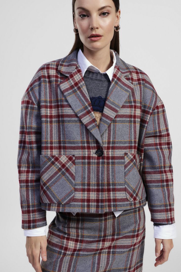 Coordinato blazer e gonna tartan