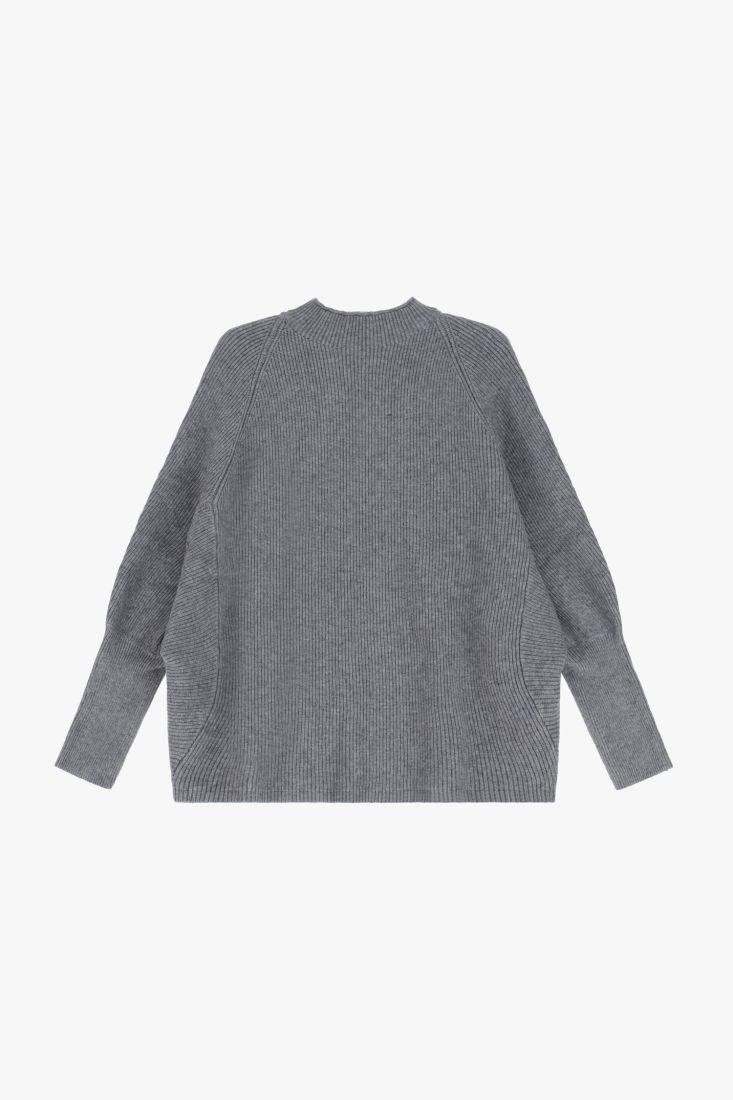 Maglione girocollo lavorazione a coste