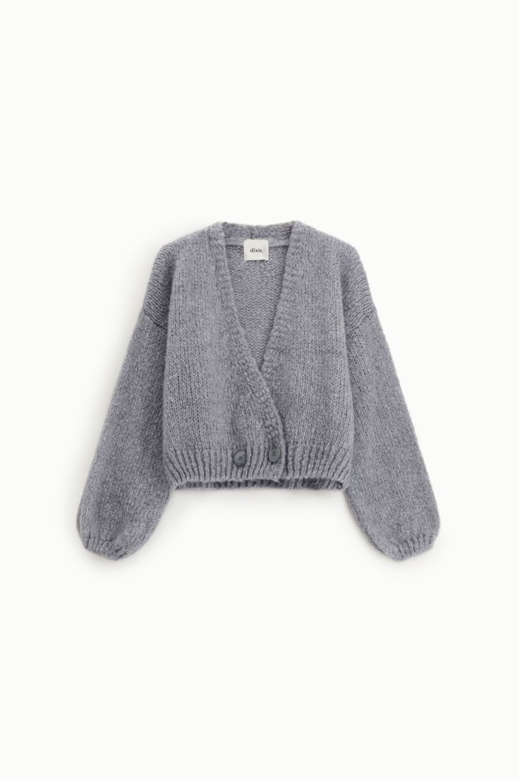 Cardigan corto con maniche ampie e bottoni