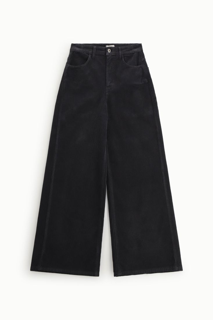 Pantaloni palazzo vita alta con tasche