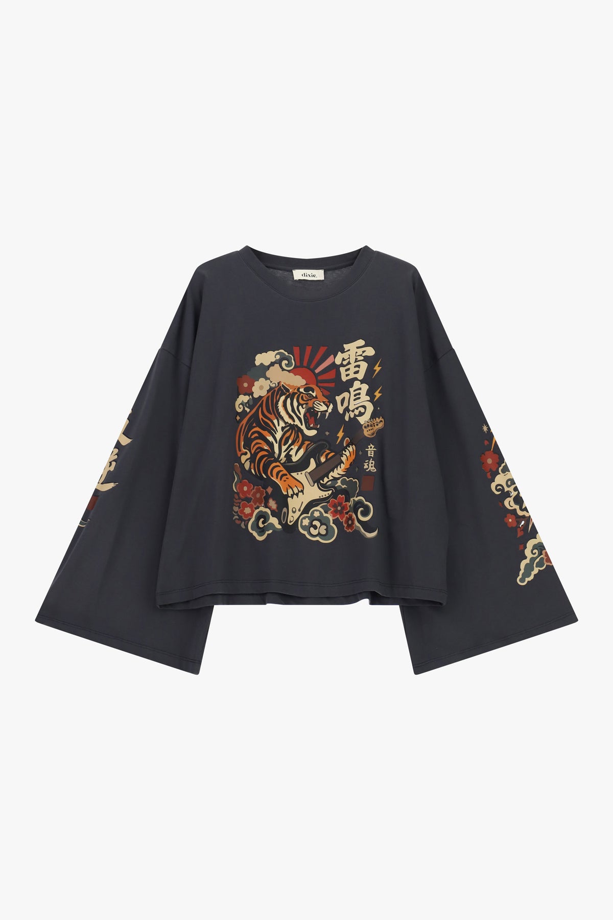 Maglietta maniche lunghe kimono stampa tigre
