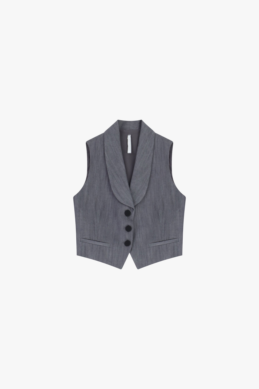 Gilet regular-fit con rever e chiusura a bottoni