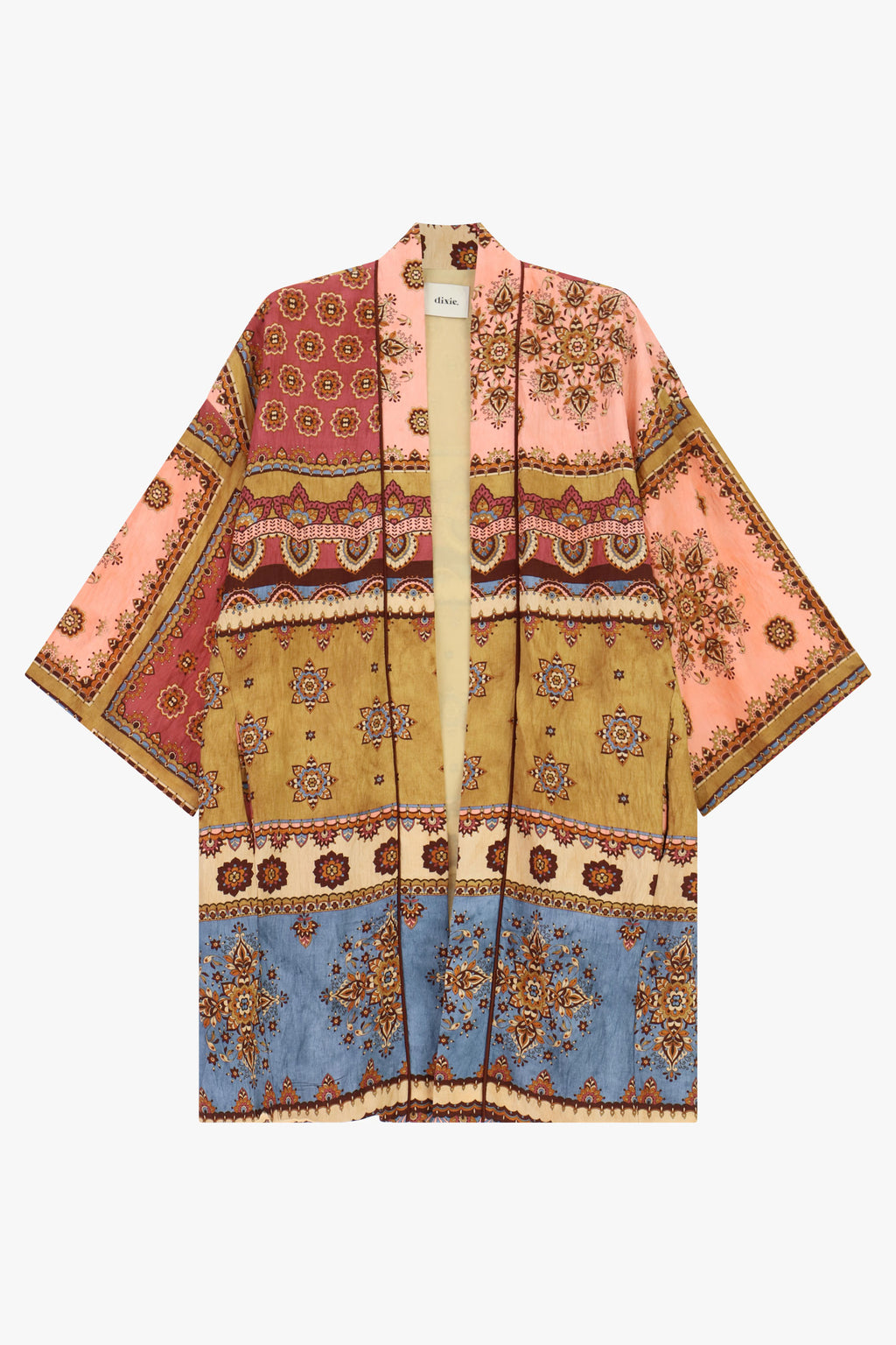 Kimono fantasia patchwork maniche ampie