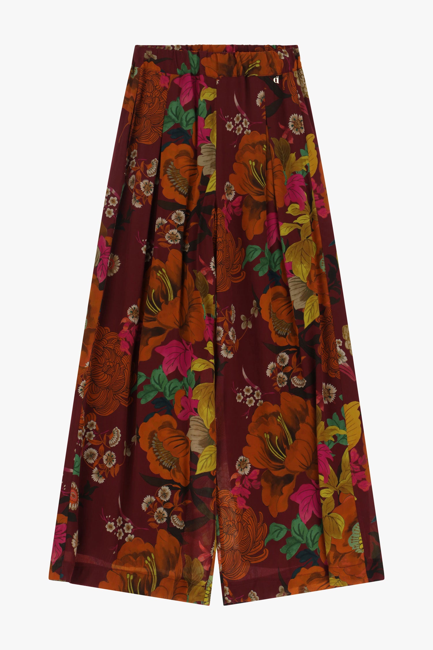 Pantaloni palazzo stampati a vita alta