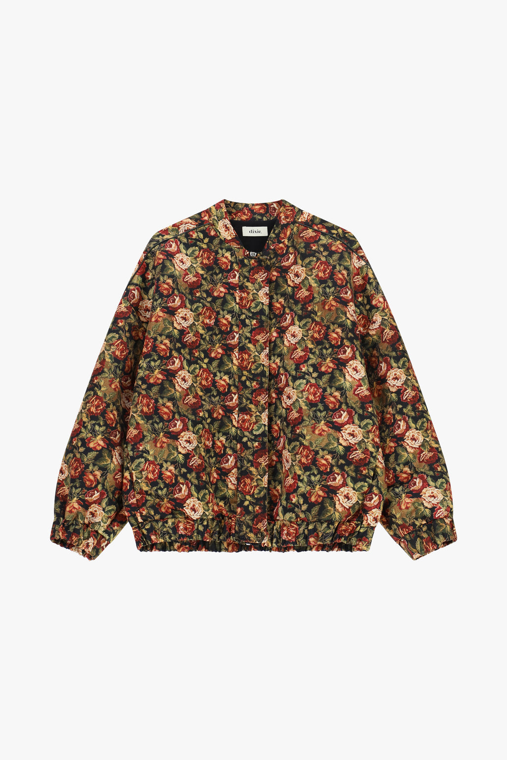 Bomber con stampa floreale e fondo elasticizzato