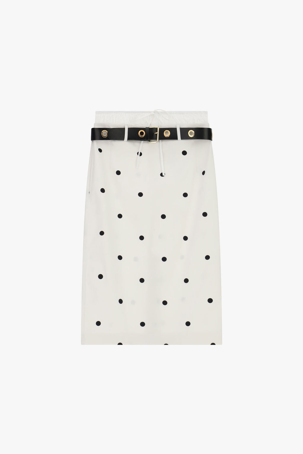 Gonna midi a pois con cintura e coulisse