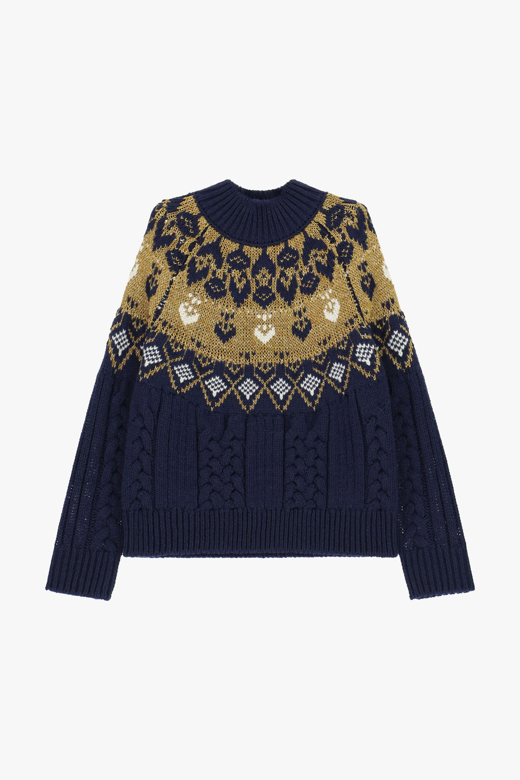 Maglione jacquard girocollo