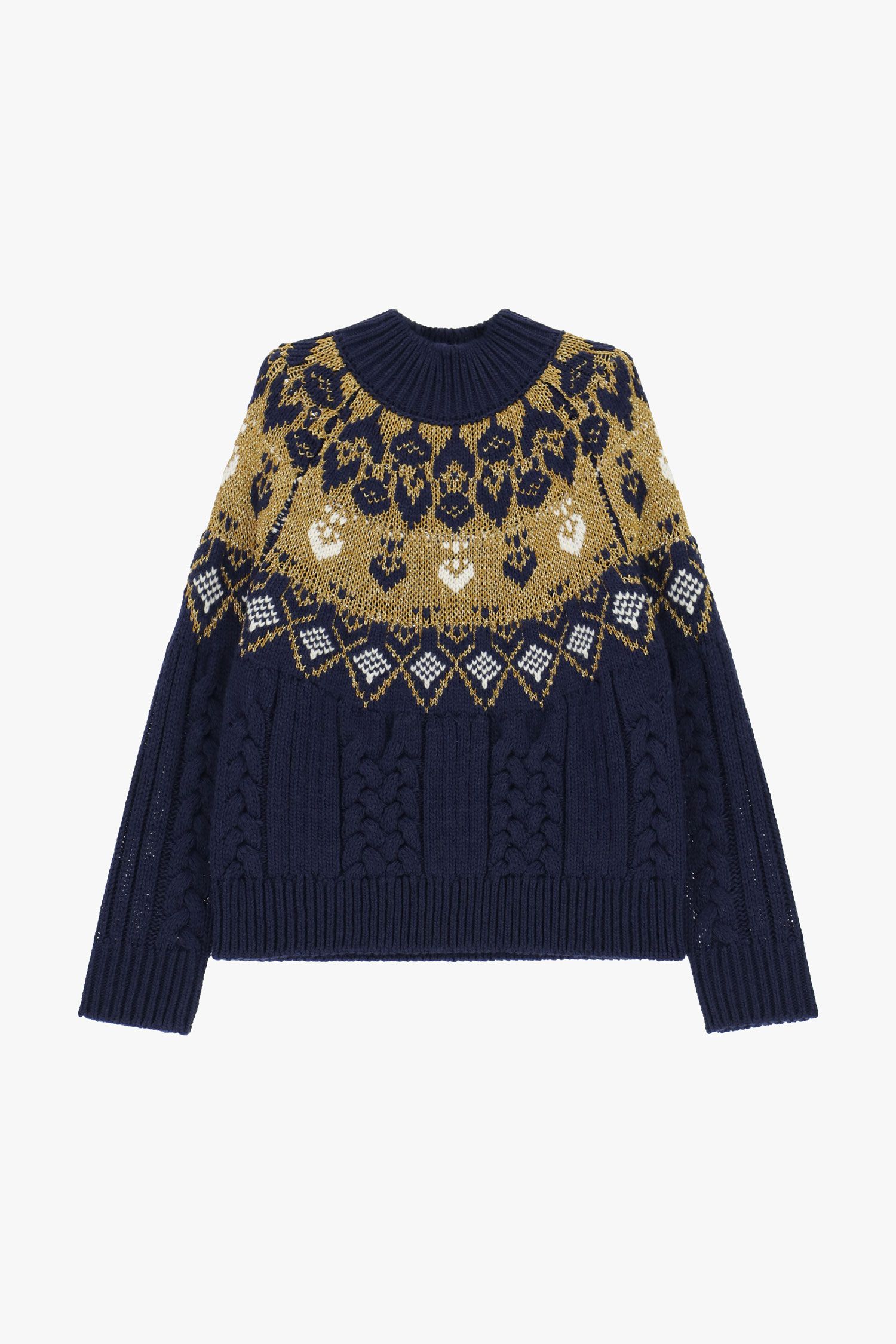 Maglione jacquard girocollo