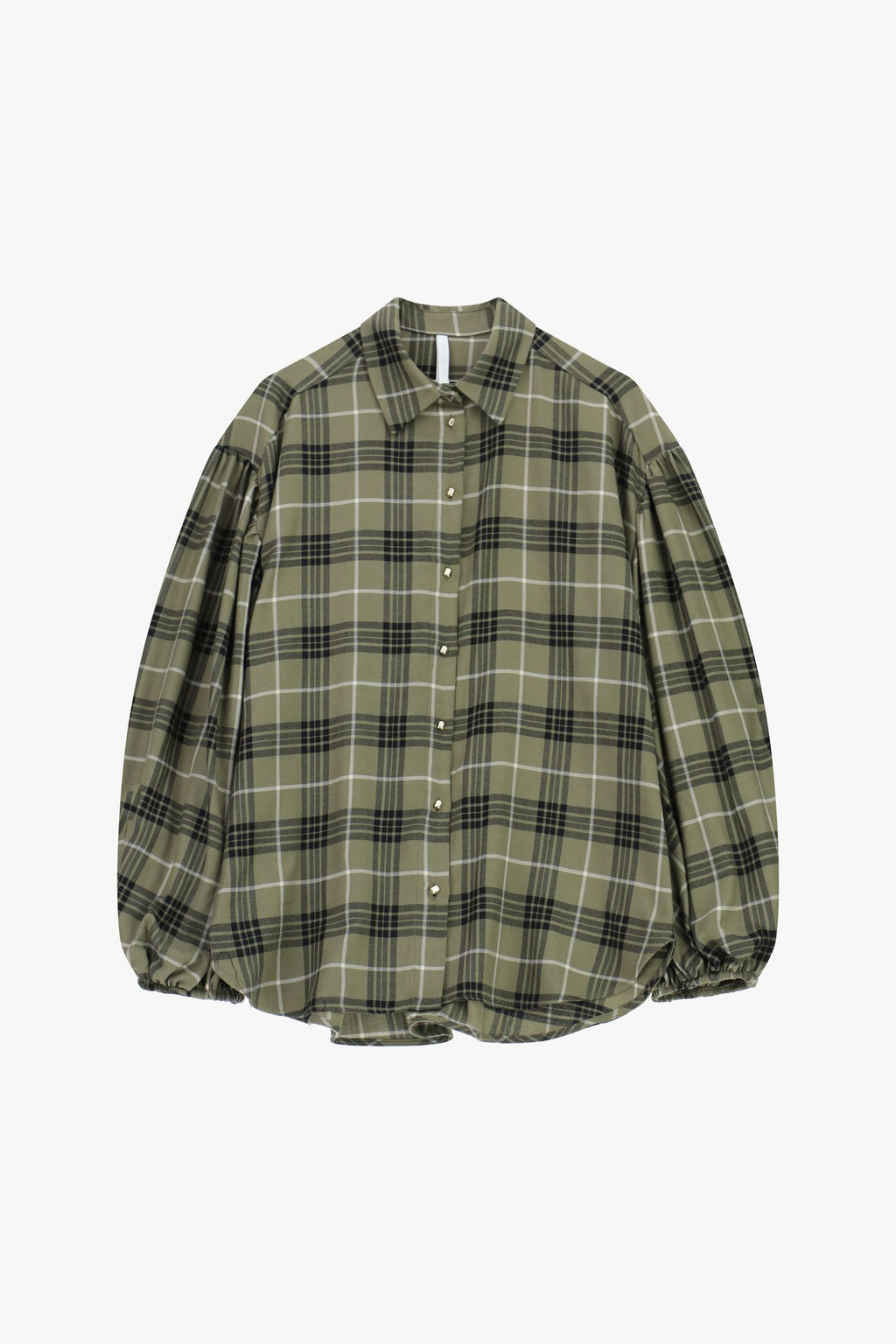 Camicia fantasia check maniche balloon