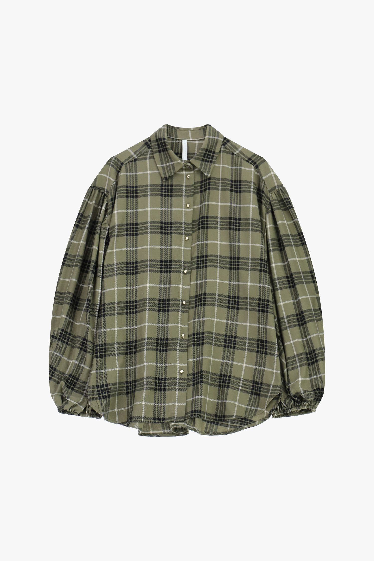 Camicia fantasia check maniche balloon