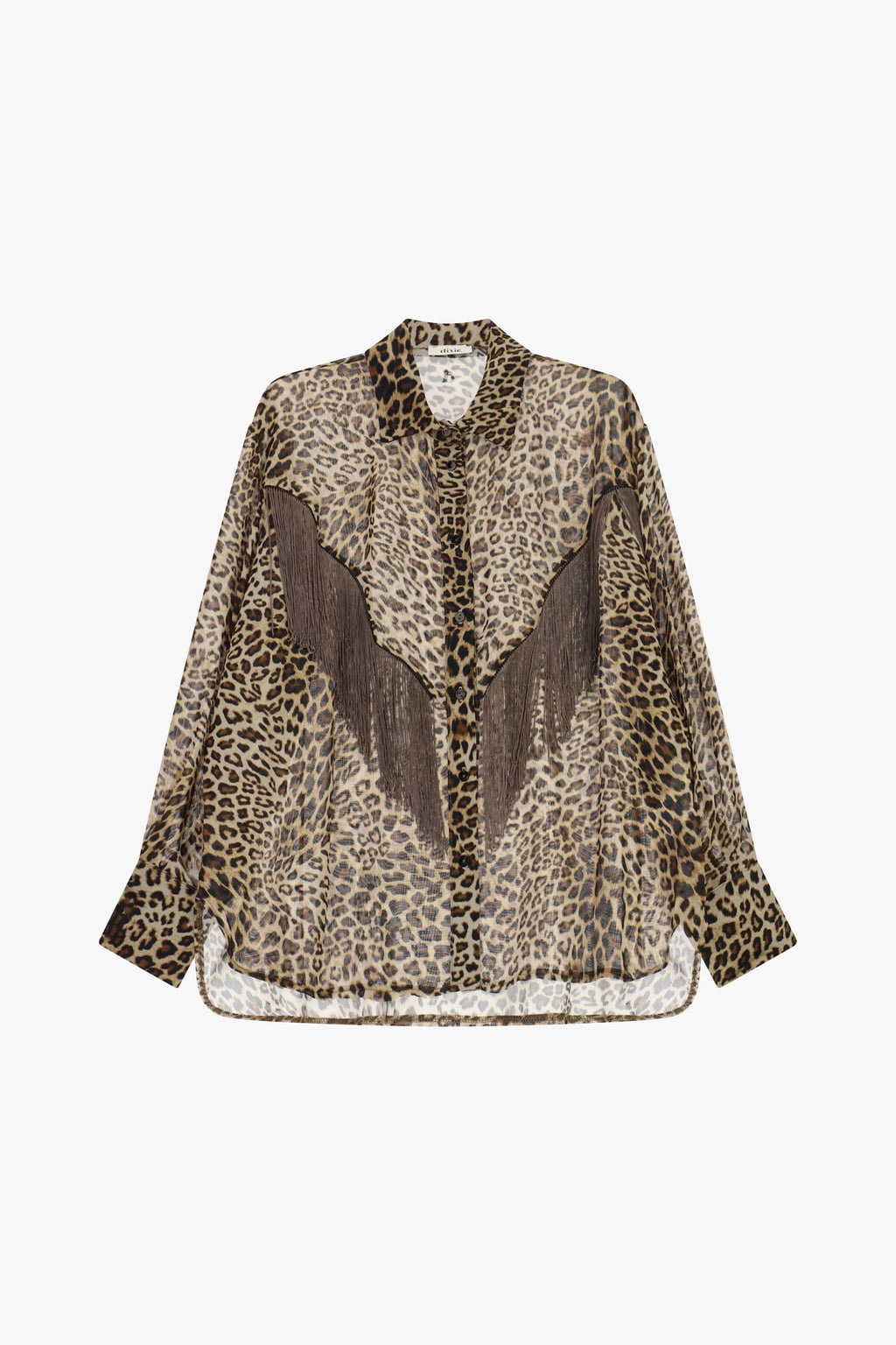 Camicia animalier con frange
