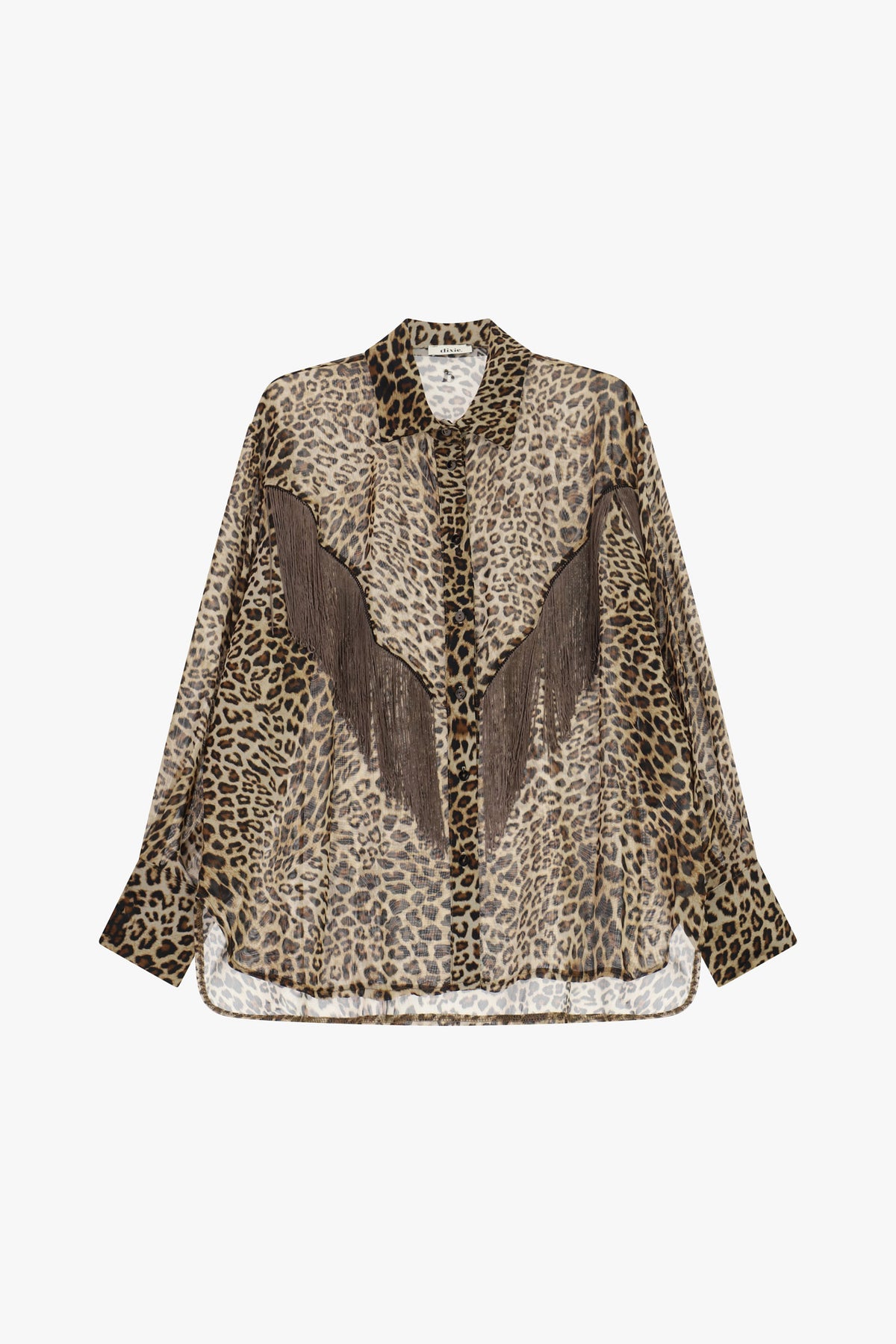 Camicia animalier con frange