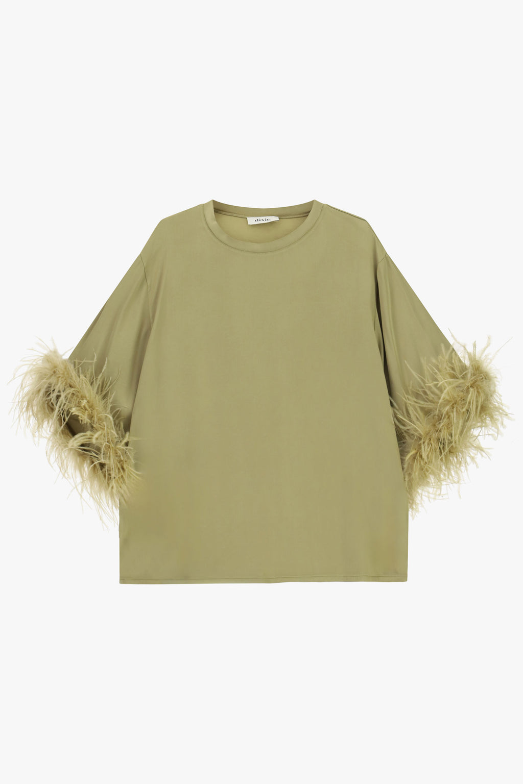 Maglia con piume su maniche a 3/4