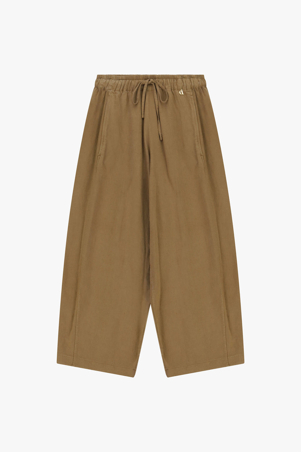 Pantaloni palazzo cropped con elastico e coulisse