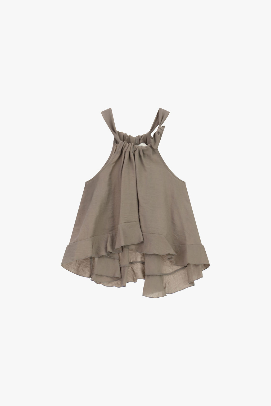Top ampio con spalline arricciate e balze