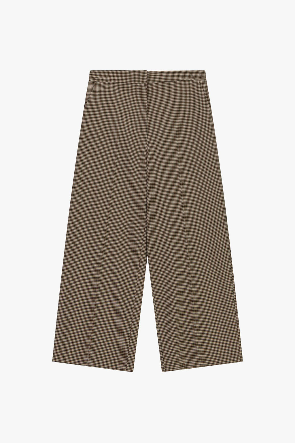 Pantaloni palazzo ampi fantasia micro-check
