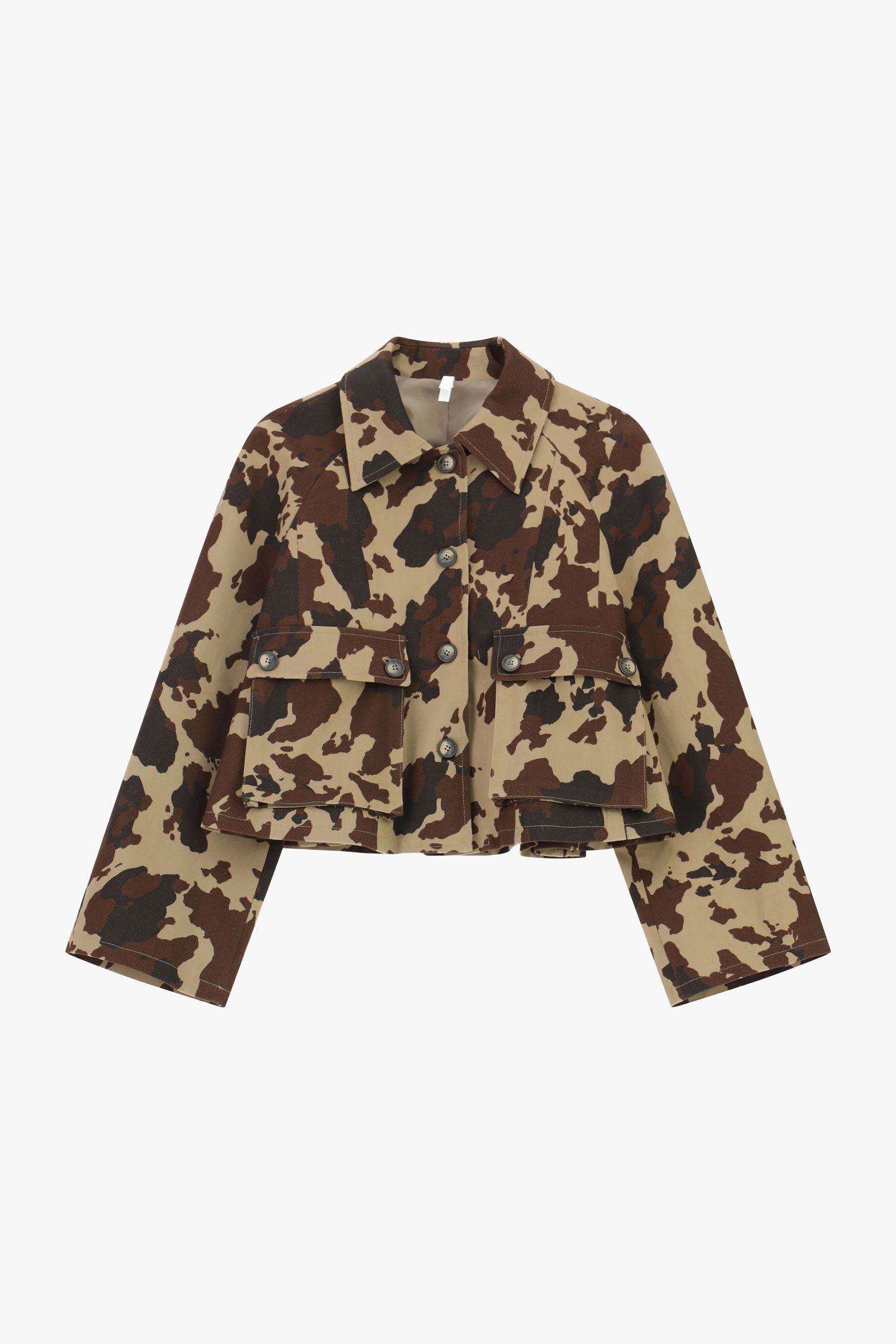 Giacca camicia cropped con stampa