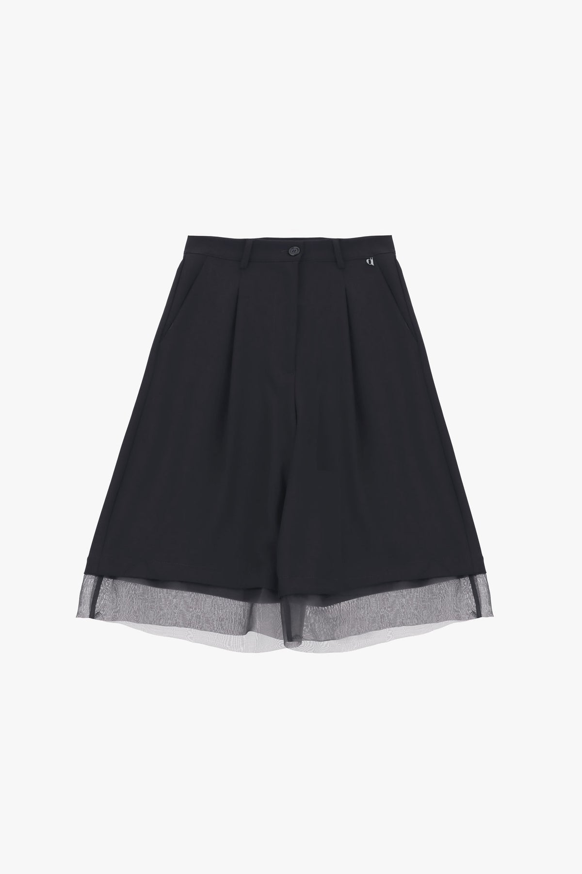 Shorts al ginocchio con dettagli in tulle